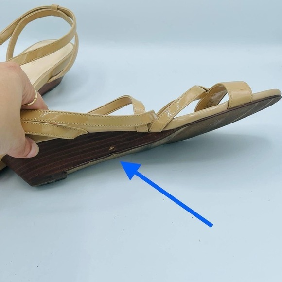 Cole Haan Tan Snakeskin Wedge Sandals - Picture 4 of 8